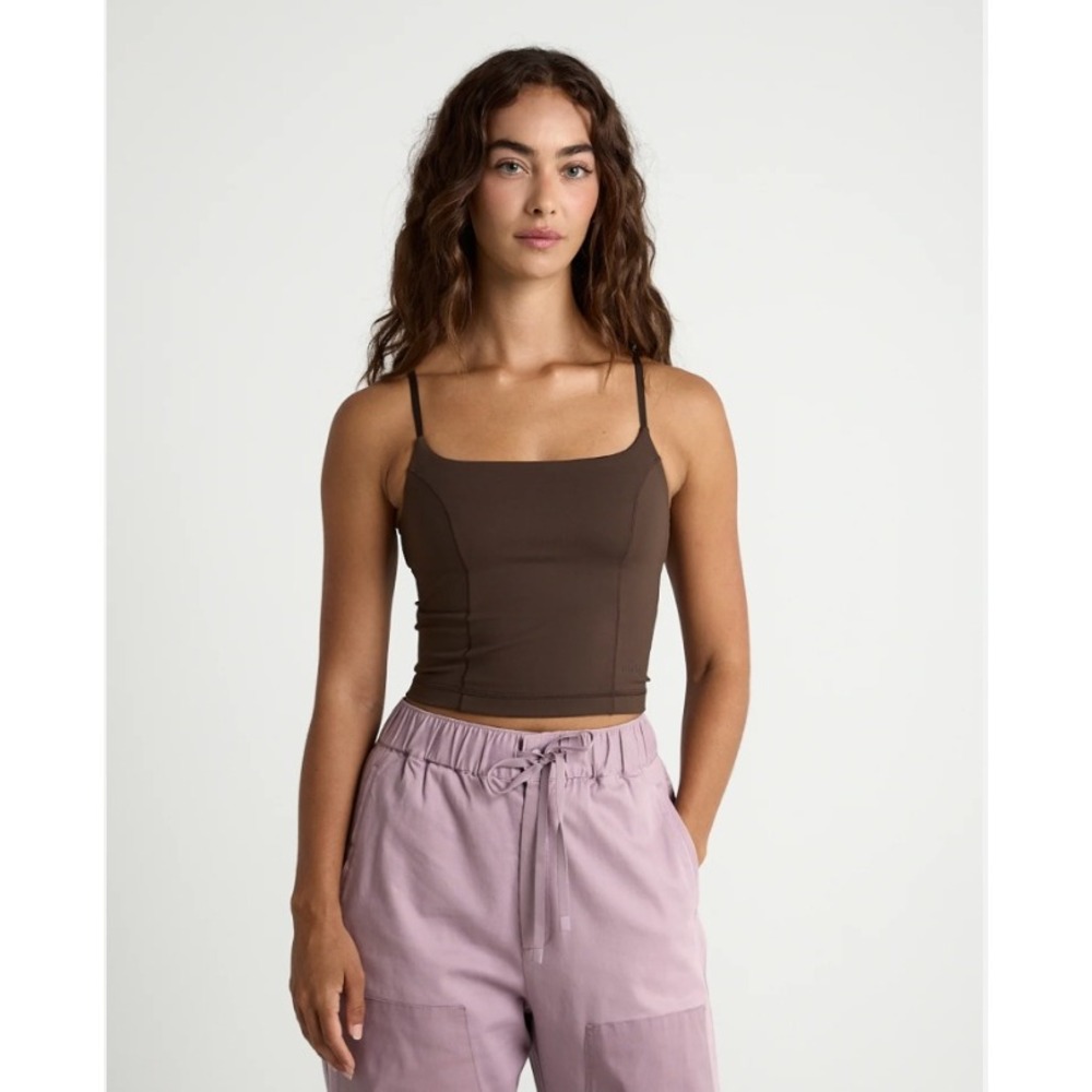 Tenore Crop Ballerina Tank Top Womens Small Spaghetti Strap Activewear Camisole